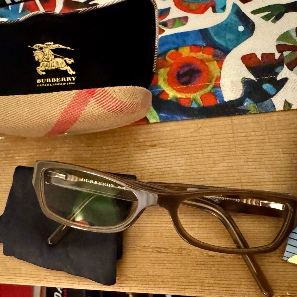 Burberry Rectangular Brown Eyeglasses | Nova Chec… - image 7